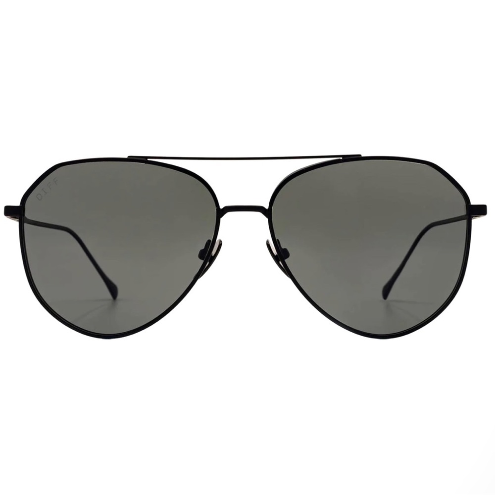 DIFF Dash Sunglasses Aviators Black Frame Grey Lens Unisex NIB - Picture 2 of 15